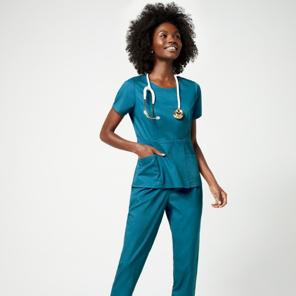 Jaanuu peplum scrub top